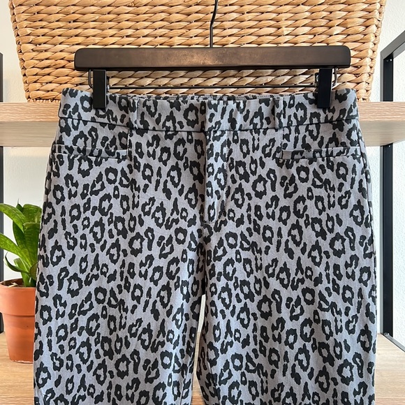 Banana Republic Sloan Mid-Rise Twill Gray & Black Leopard Dress Pant Trouser, 4 - Picture 2 of 8